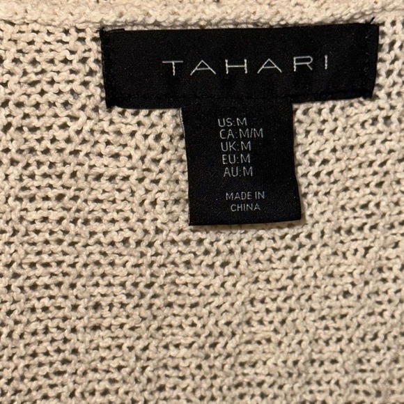 Tahari Long Length Ribbed Open Cardigan Sweater - Medium - Picture 2 of 4